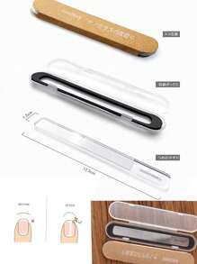 Tablero de esmerilado de pie de vidrio nano ovalado transparente de 9 cm para eliminación de callosidades. La lima de uñas de 9 cm es adecuada para el cuidado y mantenimiento diario de manos y pies