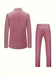 Veste de costume unie pour hommes, pantalon long, costume slim deux pièces pour hommes, convient pour les cérémonies et le travail de bureau