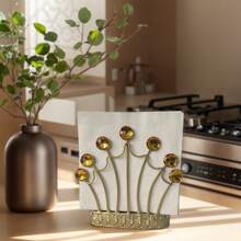 European Crown Napkin Holder Gemstone Decoration Light Luxury Style Restaurant / Living Room Decoration Desktop Paper Towel Storage Retro Handmade Old Napkin Holder Creative Shape Sanshi Youpin Creative Workshop Kitchen / Restaurant / Desktop Decoration / Farmhouse / Gift