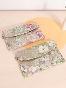 亮片刺绣信封包，女士时尚亮片拼布翻盖钱包，亮片拼布刺绣晚宴包，撞色拼布随机刺绣手拿包，适合女士购物、旅游、聚会、礼品、时尚活动派对、婚礼