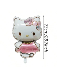 Sanrio 5pcs Sanrio Hello Kitty Party Supplies, 18 Inches Round Aluminium Balloons For Hello Kitty Birthday Party Decorations,Hello Kitty Theme Party Decorations,Hello Kitty Balloons,Hello Kitty Aluminium Balloons