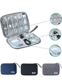 1pc Multifunctional Travel Storage Bag, Pencil Case, Stationery Pouch, Card Holder, Digital Organizer, Jewelry Bag, Utility Pouch, Document Folder, Pen Case, Watch Storage Bag, Suitable For Charging Cables, Power Banks, Earphones And Other Digital Devices Storage, Multi-Purpose Cable Organizer, Digital Accessories Protective Case, Travel Essentials,Back To School,School Supplies,Pencil Pouch,School Bag