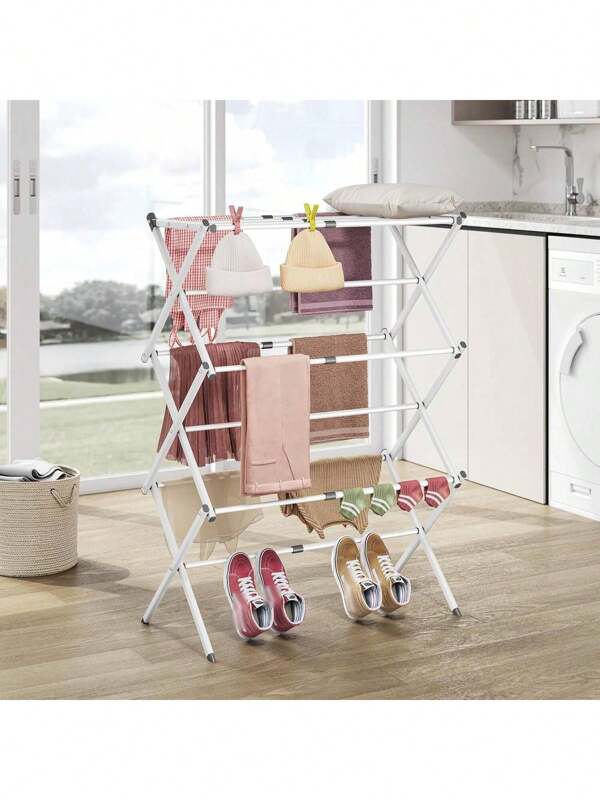 Un séchoir à linge sans installation en une seconde, sur pied, pour balcon, séchage de couettes, refroidissement domestique, séchoir à linge télescopique, pliable, épais, simple, pour chambre à coucher