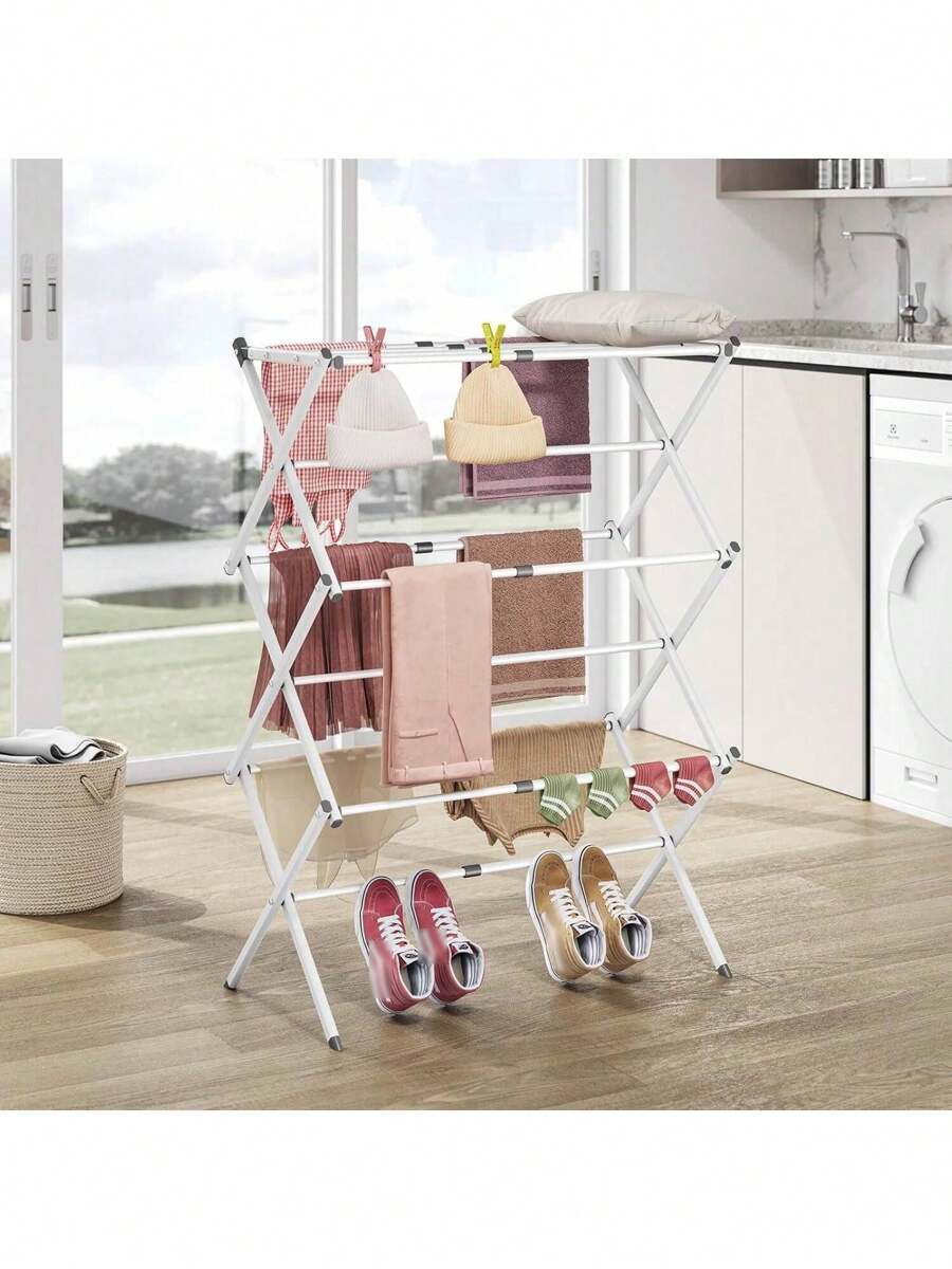 Un séchoir à linge sans installation en une seconde, sur pied, pour balcon, séchage de couettes, refroidissement domestique, séchoir à linge télescopique, pliable, épais, simple, pour chambre à coucher