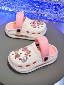 Kids Thick Sole Hollow Hole Shoes,Girls Summer Casual Cute Pattern Indoor Outdoor Fashion Sandals, Multifunctional Comfortable Non-Slip Beach Shoes Eva Soft Bottom Breathable Mid/Big Children Slippers Garden Shoes