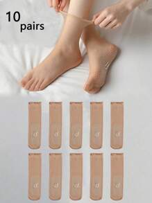 2 paia/10 paia di calze trasparenti per caviglie da donna, traspiranti, con punti in silicone massaggianti per alleviare la stanchezza, calzini equipaggio trasparenti antiscivolo e resistenti alla lacerazione