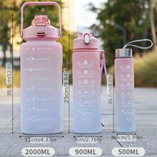 3PCS Large Capacity Sports Water Bottle Large, Medium And Small 3pcs School Girls Children Cute Drinking Cup Male Female Camping Hiking Cup Drinking Cup Set Handle...