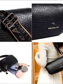 Women Leather Sling Bag For Women Hand Beg - Black - View 7