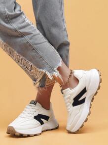 Women's Chunky Sneakers 2025 Spring Autumn New Breathable Versatile Soft Sole Vintage Casual Athletic Shoes - Blue - View 10