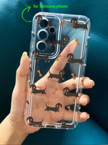 可爱小狗印花透明手机壳，适用于 防水防震防摔防刮 - 彩色 - 查看 6