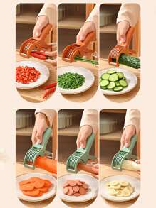 1pc Kitchen Vegetable Slicer, Multi-Functional Fruit And Vegetable Slicer, Ham And Cucumber Divider, Cutting Tool, Suitable For Carrot And Cucumber Slicing - Multicolor - View 12