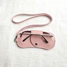 1 Stück weiches Ledersonnenbrillen Etui, schmale Brillen-Tasche, Brillenhalter, Brillen-Organizer zum Umhängen mit Anti-Druck-Schutzbox, Reiseetui für Brillen für Frauen und Männer