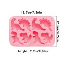 1pc 8-Cavity Creative Dinosaur Shape Chocolate Silicone Mold, DIY Cookie Jelly Pudding Mold, Chocolate Candy Cake Baking Mold, Ice Cube Tray