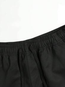 Pantalones largos negros de trabajo para hombres con bolsillos con solapa, cordón ajustable en la cintura y pierna recta, un regalo perfecto para esposos, novios, ropa informal versátil para todas las estaciones.