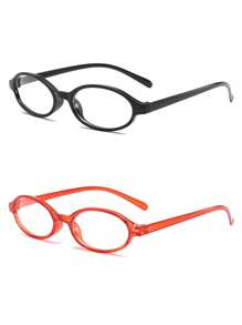 4 Stücke farbige kleine ovale Brillen ohne Sehstärke, modischer Dekorationsschmuck, geeignet zum Betrachten von Computern und Handy, Outdoor Make-up Dekoration, Brillen in verschiedenen Farben erhältlich (schwarze Brille, braune Brille, grüne Brille, rote Brille)