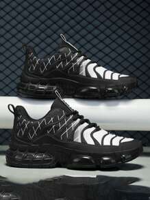 Men's Fashion Basketball Shoes With Cushion, Comfortable Non-Slip Casual Breathable Shock-Absorbing Sports Shoes, Men's Outdoor Casual Sports Shoes, Comfortable Breathable Men's Shoes - All Black - View 4