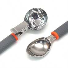 Silicone Handle Stainless Steel Ice Cream Scoop - Multicolor - View 3