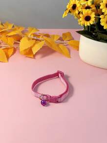Collar ajustable con cuadros y campanilla para gatos, collar para mascotas estilo cuadros a la inglesa