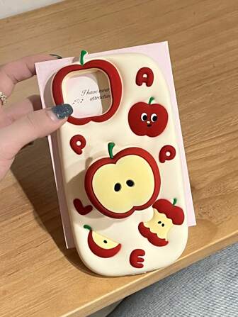 Funny Phone Case,Ugly Phone CaseCute 3D Apple Shaped Silicone Soft Phone Case Compatible With IPhone 13 14 15 16 Pro Max, Creative Funny Protective Cover