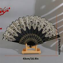 1pc Mother's Day Gift Plastic Fan Gold Stamping European Style Noble And Elegant Summer Small Hand Fan