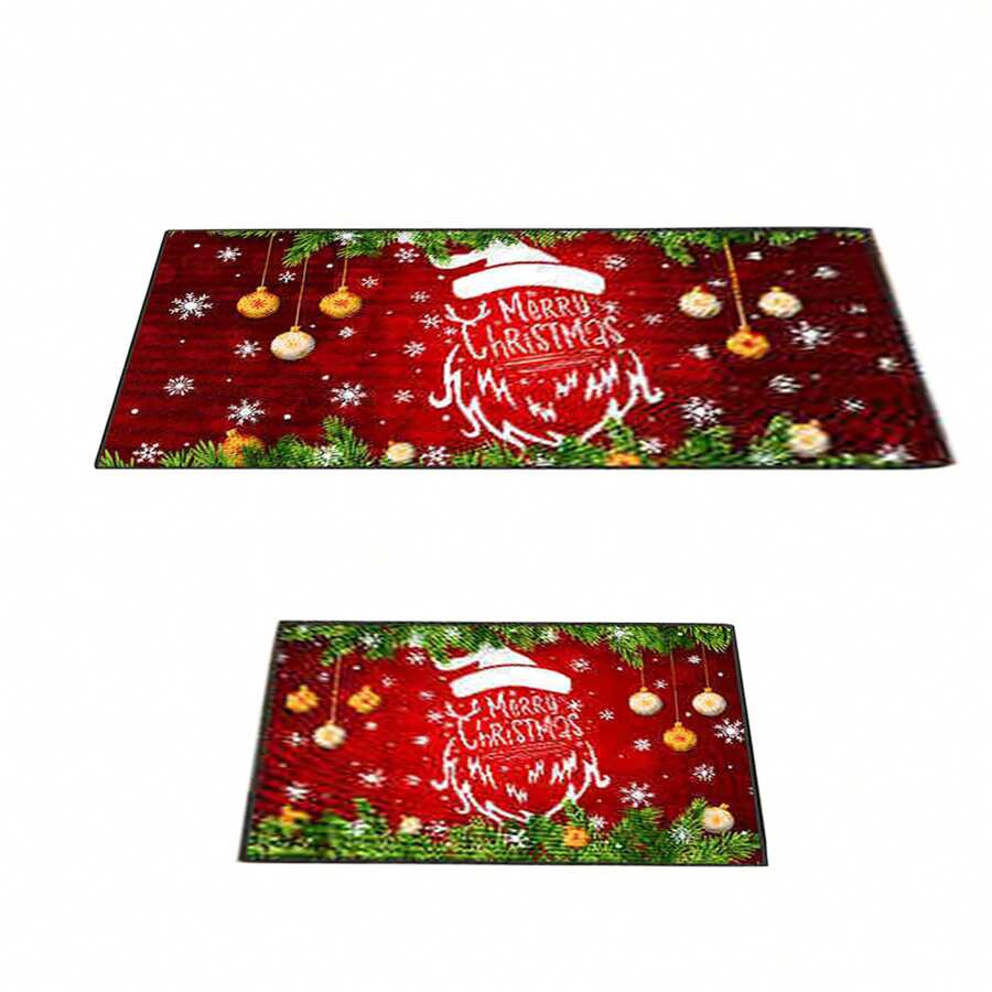 Festive Kitchen Mat Set - Red - View 1