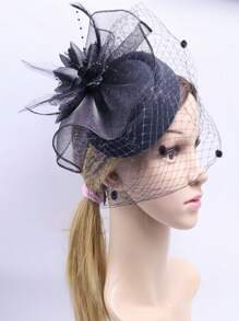 1pc Handmade Crochet Lace Flower Hair Clip For Women, Suitable For Halloween, Christmas Party - White - View 5