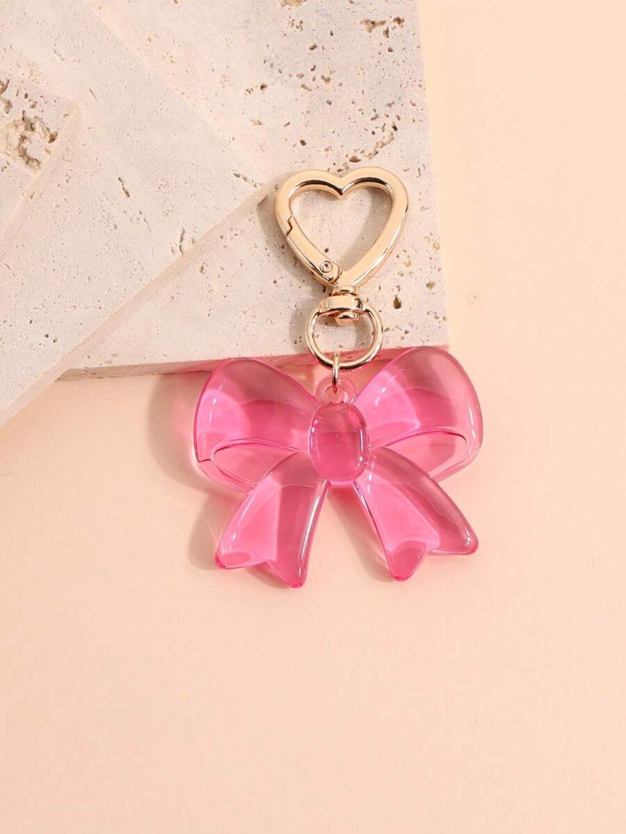 1pc Unisex Acrylic Bowknot Keychain Transparent Minimalist Pendant Bag Charm Fashion Accessory Bows Y2K Summer