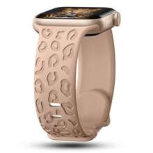 Leopard Engraved Bands Compatible With Apple Watch Band 40mm 41mm 38mm 42mm 44mm 45mm 46mm 49mm, Cheetah Pattern Soft Silicone Strap Compatible With IWatch Series 10 9 8 7 6 5 4 3 2 1 SE Ultra