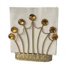 European Crown Napkin Holder Gemstone Decoration Light Luxury Style Restaurant / Living Room Decoration Desktop Paper Towel Storage Retro Handmade Old Napkin Holder Creative Shape Sanshi Youpin Creative Workshop Kitchen / Restaurant / Desktop Decoration / Farmhouse / Gift