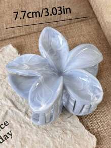 3pcs/1pc Women 3.03in/7.7cm Pink, Blue, Black & White Mixed Color Lightweight Plastic Hair Clips, Fashion Versatile High-End Elegant Minimalistic Plain Color Hair Claws Suitable For Daily Outing, Casual, Party, Commuting, Vacation, Ponytail, Bun Hair Styling, Washing Face, Makeup