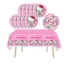 Sanrio Sanrio 41 Pcs Hello Kitty Party Decoration Hello Kitty Pink Kitty Including 1pc Tablecover 20 Pcs 7 Inches Plates And 20 Pcs 6.5 Inches Napkins Theme Birthday Party Decoration Favor Sets