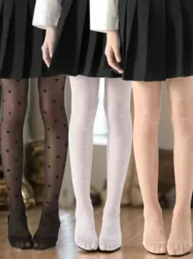 Women/Kids' 3D Heart & Floral Print Leggings/Knee High Socks - Multicolor - View 12