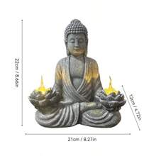 Solar Powered Buddha Statue - Vintage Style Resin Garden Decor, Suitable For Outdoor, Patio And Lawn Decoration, Outdoor Statue