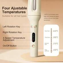 自动卷发器，28mm 筒式卷发器，带 4 种温度调节模式，带智能定时器的卷发器，带智能传感器的卷发器 - 美規A型插(110-127V) - 查看 7