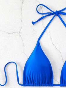 2026 Spring/Summer New Beach Vacation Bikini Sweet, Sexy, Slim, Versatile Swimming Two Piece Swimsuit Set - 寶藍色 - 查看 3