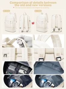 Mochila Escolar de Grande Capacidade 50 x 34 x 19 cm com Vários Bolsos para Estudantes do Ensino Médio e Universitários, Mochila para Laptop de 14-15,6 polegadas para Meninas e Meninos, Mochila de Viagem com Compartimento para Sapatos, Bolsa de Viagem Unissex com Alça Ajustável, Mochila para Transporte Aprovada para Voo, Mochila Essencial para Viagem, Trabalho, Transporte Escolar, Versões Novas e Antigas Enviadas Aleatoriamente