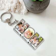 1 Stück personalisierter Schlüsselanhänger aus Acryl mit Foto und Text, Schlüsselanhänger mit Namen der Oma und Enkelkinder, personalisiertes Muttertagsgeschenk für Oma/Mama/Großmutter, personalisierter Oma-Schlüsselanhänger mit Foto, Mama und Tochter Foto Schlüsselanhänger Geschenk für Mama, Muttertagsgeschenk, Geschenk für sie/Mutter/Oma/Ehefrau