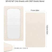 Cotton Muslin Baby Crib Sheet, Soft & Breathable, Fits Standard Crib Mattress, 52" X 28" - Multicolor - View 2