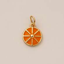1Pc 18K Gold Plated Cute Charm Pendants For DIY Jewelry, Cherry, Lemon, Moon, Sun, Bow, Zirconia Crystal, Y2K Aesthetic Necklace Accessories