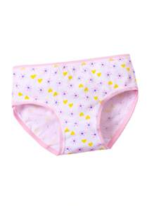 10pcs/Pack Young Girl Panties With Cute Ditsy Floral, Heart Design, Comfortable Briefs & Shorts For Toddlers & Children