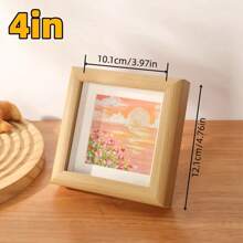 3 قطع إطارات صور خشبية مربعة صغيرة عصرية مع زجاج حقيقي، تصميم مجوف بحجم 4 بوصة مناسبة للوحات والصور، ديكور مثالي للمكتب لعيد الأم، عيد الأب، عيد الفصح، ، التخرج - متعدد الألوان - مشاهدة 2