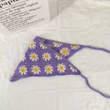 Blume Muster Boho Stil Kopftuch, geeignet für Urlaubsmode, Haaraccessoires Kopfband Herbst Winter Stirnbänder für Frauen Haarband