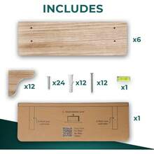 17 Inch (6 Pack) - Easy To Install, Template And Video Included - Long Shelf For Bedroom, Easy Shelves For Wall, Wall Shelves For Bedroom