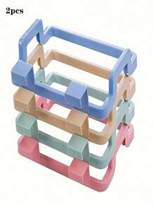 1/2 件悬挂式垃圾桶架：可重复使用的塑料袋架，适用于厨房、储藏室、车库和浴室