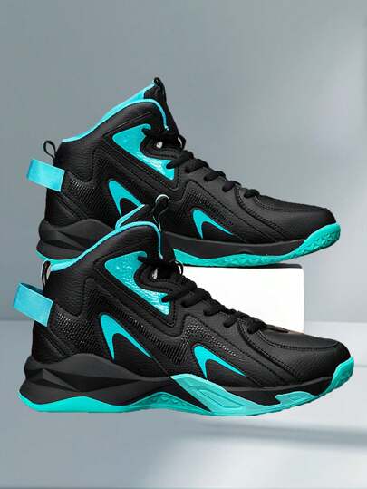 March Madness Men's High Top Basketball Shoes, Leather Upper, Waterproof Anti-Slip Soft Sole, Suitable For Sports Running