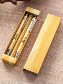Custom Engraved Bamboo Pen - A Meaningful Gift For Relatives, Wedding Witnesses, Anniversaries, Birthdays And Special Occasions; Gift Box,Back To School,School Supplies