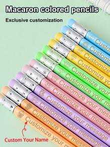 6/12/30/60/120/240 Pcs Customized Engraved Name & Logo Pencils | Pastel Color HB Wooden Pencils With Erasers | Personalized Student Birthday, Christmas, Wedding, Bridal Shower Gifts | Bulk Classroom, Office, Art Supplies (Back To School/Valentine's Day/Corporate Gifts) School Supplies (Textbook Marking/Homework Writing/Exam Filling) | Teacher's Day Gifts + Nurse Medical Records + Wedding Guest Favors | Student Exclusive