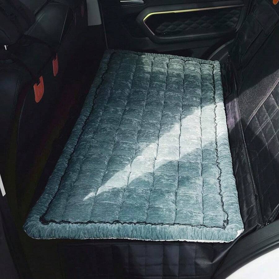 ZD-Accessories Backseat Pet Bed, Truck Plaid Dog Bed Car Back, Deluxe Dog Covers, Non-Slip Travel Pet, Fit Backseat Extenders And Trucks SUVs (, 24.8x54 Inch) Stuff - 藍色 - 查看 1