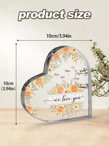 Personalized Mom And Kids Names We Love You Heart Acrylic Plaque, Mother's Day Gift For Mom From Daughter, Mom Birthday Gifts - Multicolor - View 12