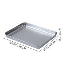 1pc Stainless Steel Baking Cake Pan Rectangular Flat Tray Japanese Deep Square Pan Thickened Square Basin Towel Pan Baking And Pastry - Multicolor - View 6